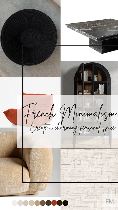 French Minimalism: Living room mood board