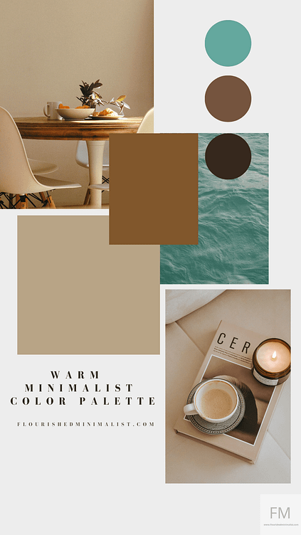 minimalist color palette with warm interior dining decor