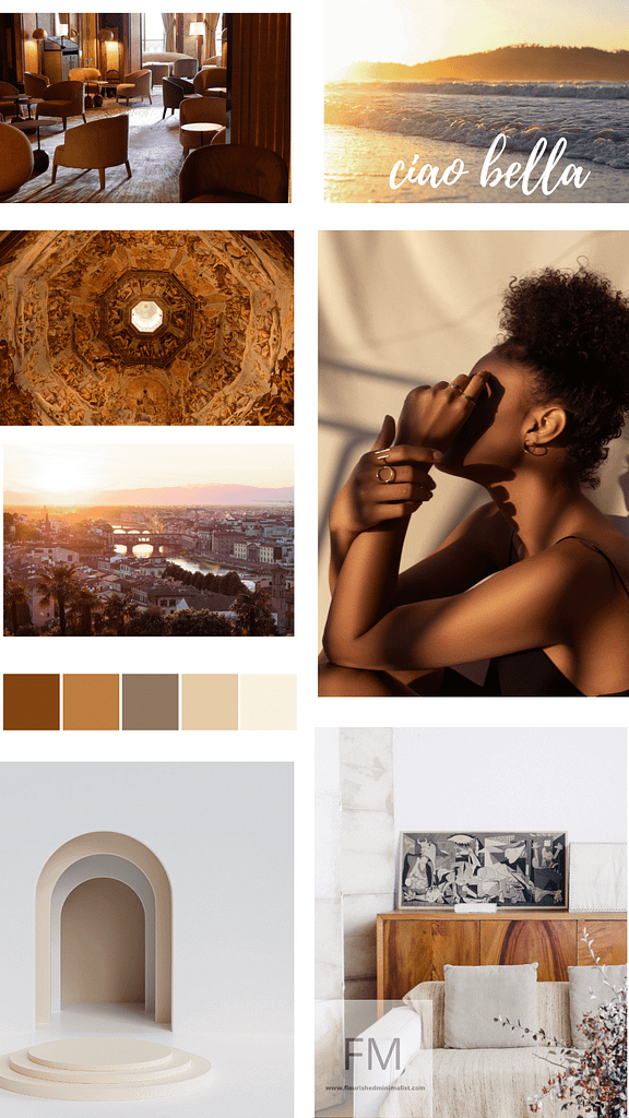 The natural Minimalist mood board by flourishedminimalist.com