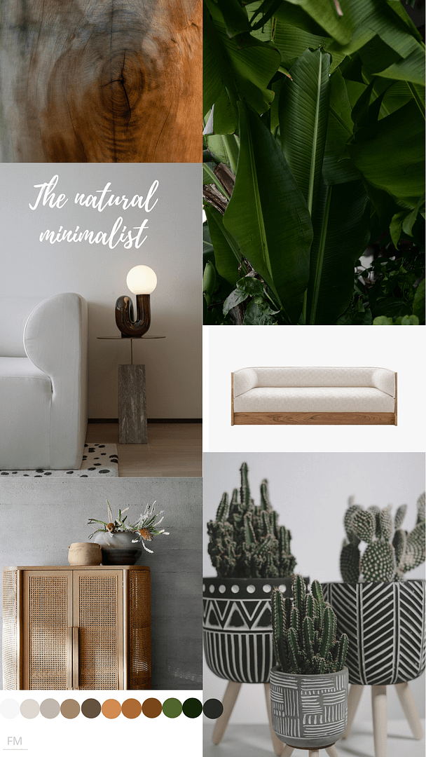 Natural Minimalist Mood Board by flourishedminimalist.com